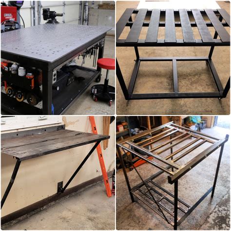 metal sheet welding table over wood|adding metal top to wood table.